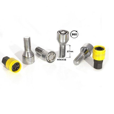 БОЛТ СЕКР. ( M14*1,5 ) H=27 (LB 008SL) (4+2 KEY) PLASTIC PACK 1119 фото